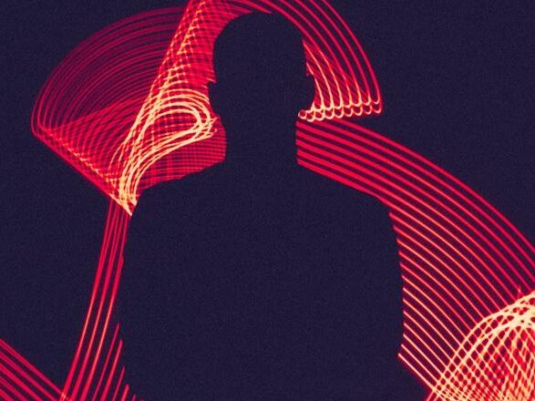 Red Led Light With Silhouette Of A Man